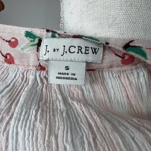 J. By J. Crew Cherry Pink Stripe Dress Cover-up Size S Gauze Cotton - Picture 7 of 13